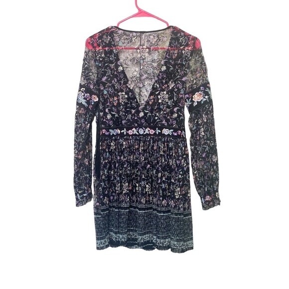 Free People Dress sz ?XS Boho Floral Lace Embroidered Cherry Blossom Min… - Picture 4 of 16